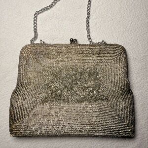 Vintage Chic Silver Chain Mini Bag. 1940-50’s
